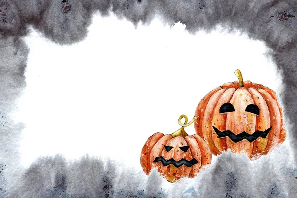 Betűk Happy Halloween. Fekete szakadt csipkézett betűk ünnep szimbólumok-pókháló, pók, még macska, sütőtök, vár, boszorkány kalap, egér. Kéz illusztráció a design egy banner, sablon, POS — Stock Fotó