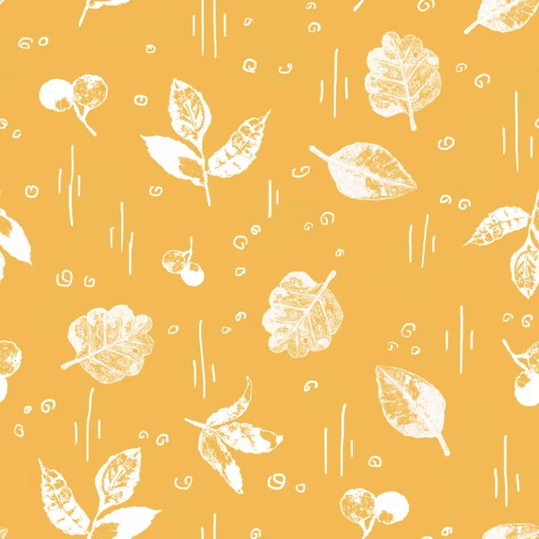 Autumn seamless pattern. Hand drawn watercolor illustration. Leaves hand drawn sketch. Autumn pattern colored sketch style. Design for background, wallpaper, packaging, wrapper, fabric, greeting card