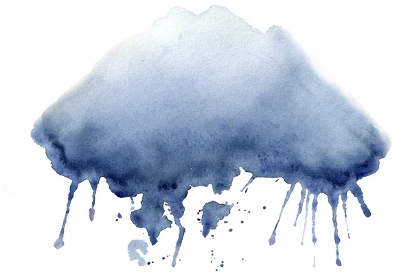 Aquarelvlek, vlek op een witte achtergrond. Abstracte wolk. Closeup aquarel textuur voor ontwerp achtergrond, sjabloon, banner. — Stockfoto