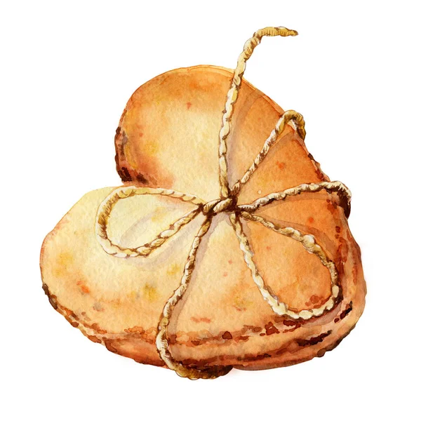 Biscuits appétissants aux graines de sésame. Illustration aquarelle faite à la main isolée sur fond blanc, gros plan. Kipart, menu design, boulangerie, cuisine, pâtisseries, bonbons, thé à boire — Photo