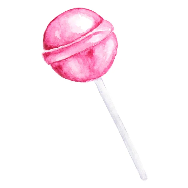 Lollipops jasne kolory na białym tle. Akwarela ręcznie Rawn ilustracji dla projektu menu, karty, zaproszenia. — Zdjęcie stockowe