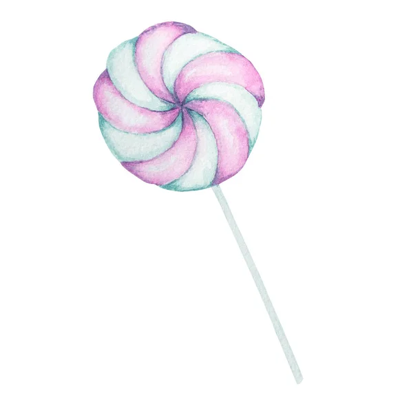 Lollies felle kleuren op witte achtergrond. Aquarel hand Rawn illustratie voor menu ontwerp, kaarten, uitnodigingen. — Stockfoto