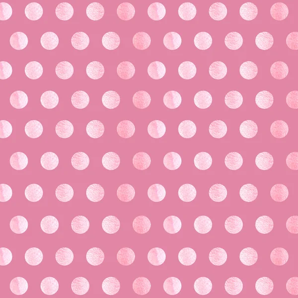 Fundo rosa com padrão de bolinhas aquarela rosa. Tecido de bolinhas. Padrão retrô. Casual elegante rosa polka dot textura fundo . — Fotografia de Stock