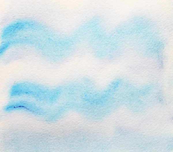 Abstraktní ručně malovaná modrá akvarel na pozadí bílého papíru. Modré tahy štětce návrh pozadí izolovaný-ilustrace — Stock fotografie