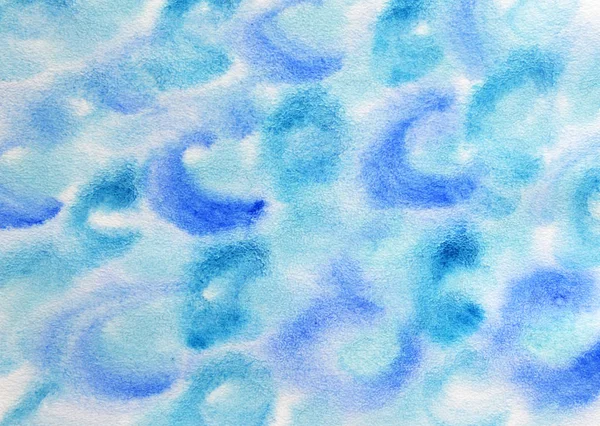 水彩手绘纹理。蓝色污渍，斑点滴，飞溅。青色，颜色夏季设计。复古模糊夏季背景。艺术纹理 海， 水， 天空. — 图库照片