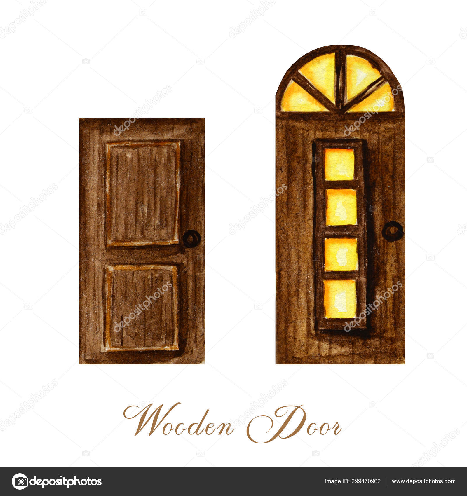 Wrap your doors and trim molding with hexis vinyl. watercolor wodden doors with windows in vintage style on white background hand drawing of dark brown wood door set stock photo image by c svetlanaartdreams 299470962