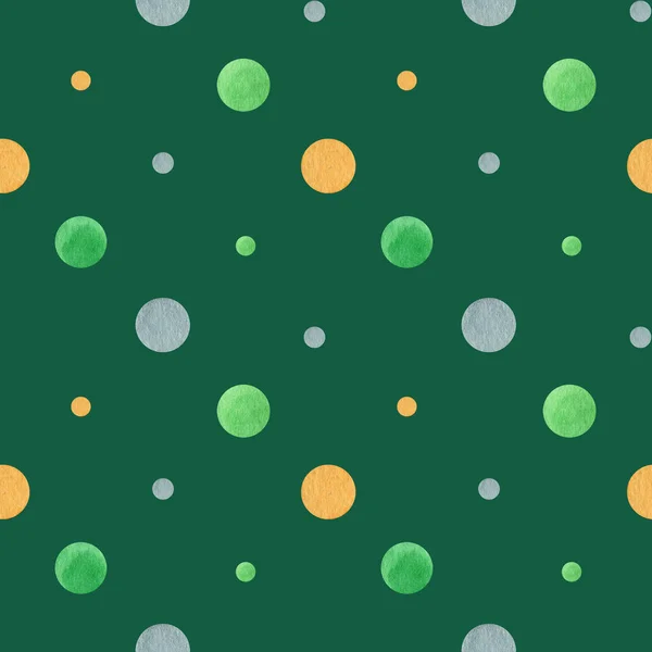 Polka dots Seamless pattern, dotted fabric texture colorful on dark green retro style background for kids blog, web design, scrapbooks, party or baby shower invitations and wedding cards. — Stock Photo, Image