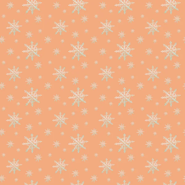 Seamless winter snowflakes pattern. Watercolor Christmas background. Hand drawn fabric paper texture design