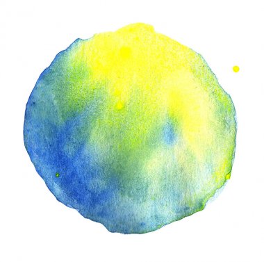 Soyut nokta sarı yeşil ve mavi suluboya arka plan. renk degradesi.