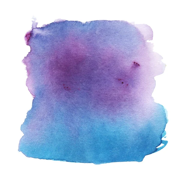 紫から青の水彩画の背景に抽象的な汚れ. — ストック写真
