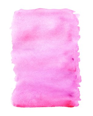 Beyaz arka plana karşı suluboya lekeleri ile pembe soyut arka plan.