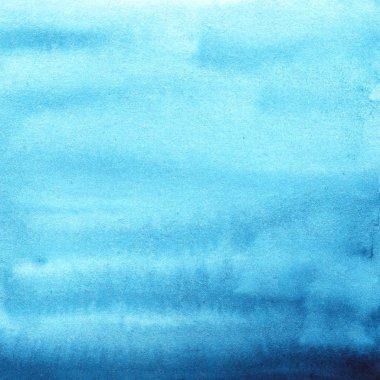 Suluboya lekeleri ile mavi soyut arka plan. ıslak mavi çizgiler