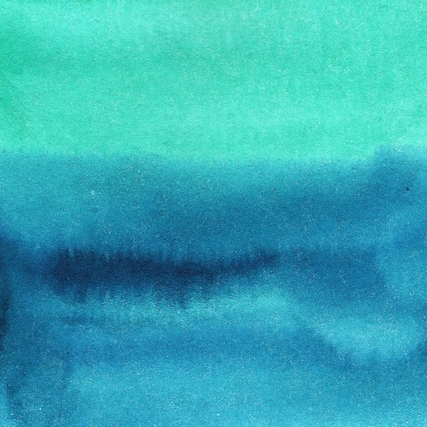 Акварельный фон зеленый изумрудно-синий цвет с градиентом развода . — стоковое фото