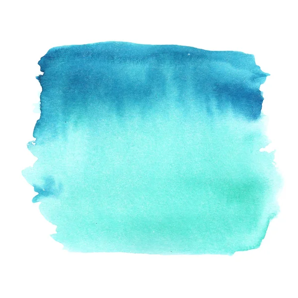 Illustration Aquarell-Farbverlauf von Smaragd zu Blau auf einem weißen — Stockfoto