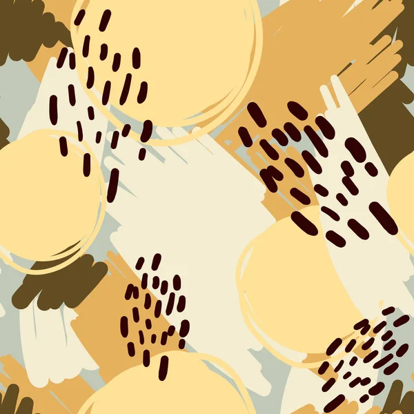 Modèle abstrait sans couture dans des couleurs pastel. taches sont marron beige bleu. Pour design, cartes, papier, tissu . — Image vectorielle