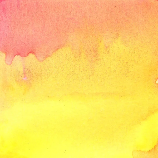 Ilustração aquarela abstrato fundo borrão gradiente transição de amarelo, coral, rosa, vermelho — Fotografia de Stock