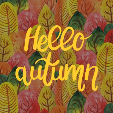 Sonbahar ormanının arka planında 