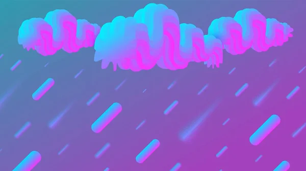Vektor-Illustration, wo es wie eine Schlagsahne aus den Wolken regnet. — Stockvektor