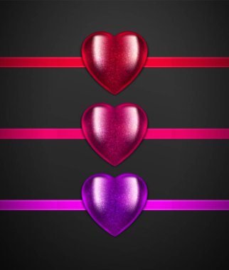 Kurdele üzerinde Parıltılar ile Vektör parlak kalp