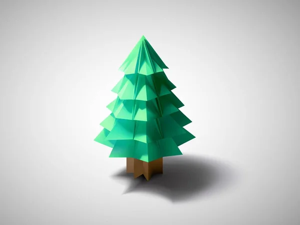 Illustration of a paper fir-tree in origami style. — Stock Vector