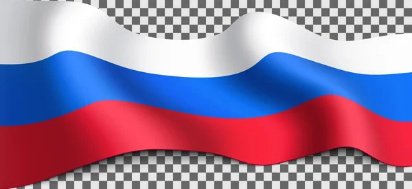 Vektor lange russische Flagge auf transparentem Hintergrund — Stockvektor