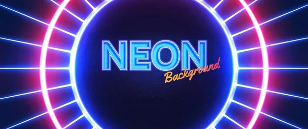 Neon achtergrond met een cirkelvormig gebied in het midden voor uw tekst. — Stockvector