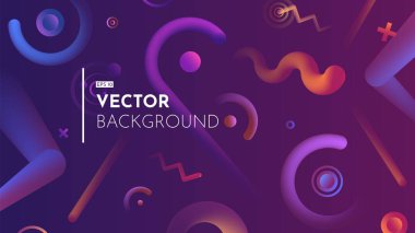 Minimalistic abstract background with 3d rounded and fluid elements in motion. clipart