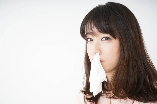 Woman Getting Bloody Nose — Stock Photo, Image