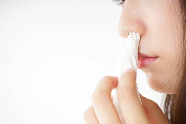 Woman Getting Bloody Nose — Stock Photo, Image