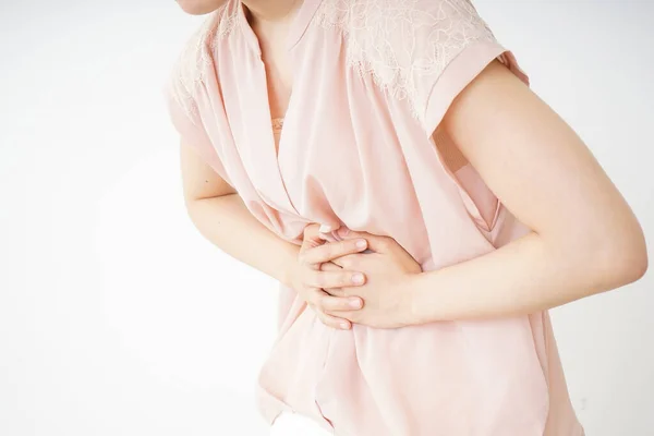 Young Woman Suffering Stomachache — Stock Photo, Image