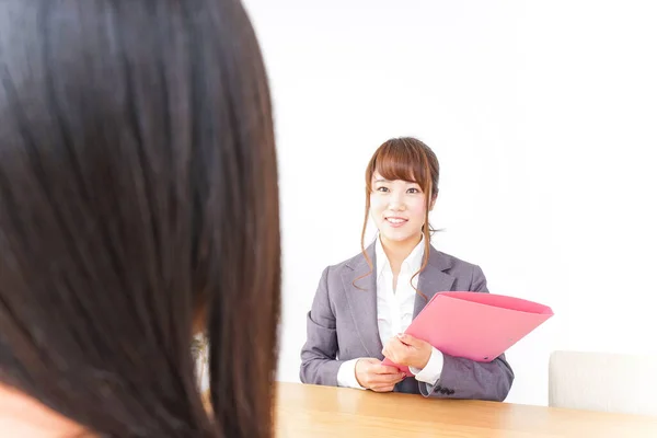 Femme Affaires Faire Entretien Emploi Dans Bureau — Photo