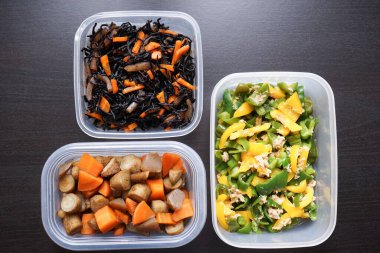 Yemek kutuları, yakın görüş.