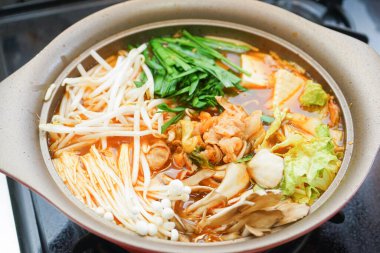 Kimchi güveç, yakın görüş.