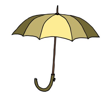 Sonbahar şemsiyesi. Beyaz arka planda farklı renklere sahip anahat. Vektör çizimi