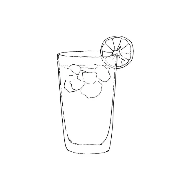 Long Island Cocktail Illustration vectorielle de dessin numérique. Verre sur fond blanc isolé — Image vectorielle