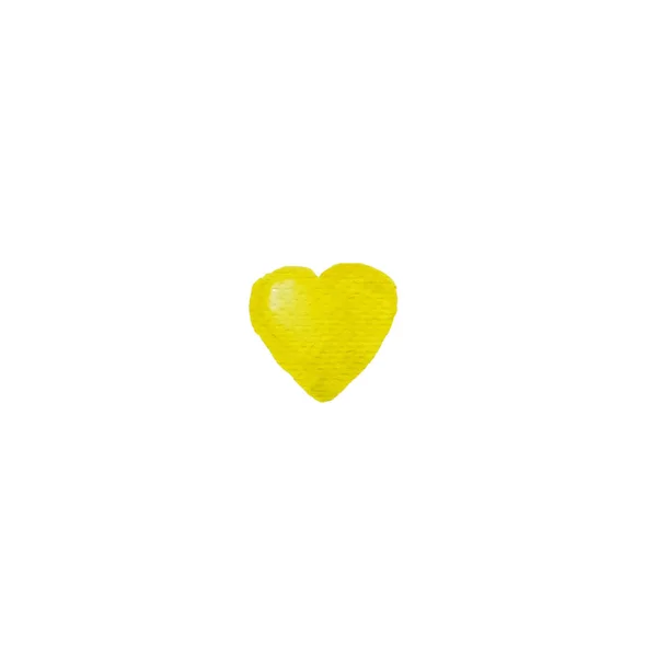 Watercolor yellow heart hand draw illustration background — Stock Photo, Image