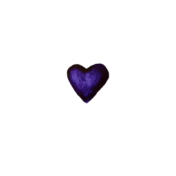 Akvarell lila szív kézzel felhívni illusztráció háttér — Stock Fotó