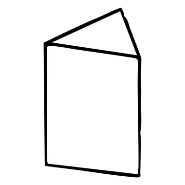 Üçgen prizma. Çizim, el çizimi. Beyaz arka planda siyah anahat. Vektör Illustration