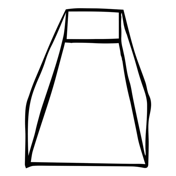 ピラミッドのフラスタムスケッチ、手描き。白い背景に黒い輪郭。ベクトルイラスト — ストックベクタ