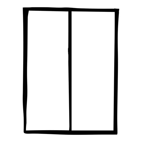 Rettangolo diviso per 2 parti. Schizzo, disegno a mano. Profilo nero su sfondo bianco. Illustrazione vettoriale — Vettoriale Stock