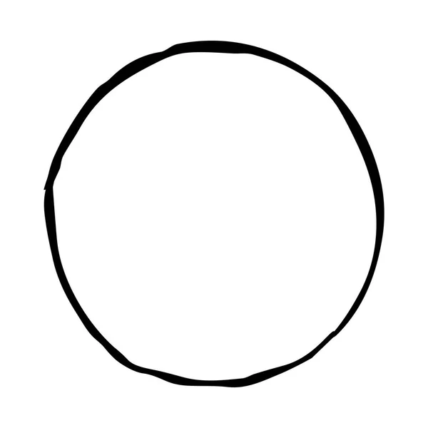 Cerchia. Schizzo, disegno a mano. Profilo nero su sfondo bianco. Illustrazione vettoriale — Vettoriale Stock
