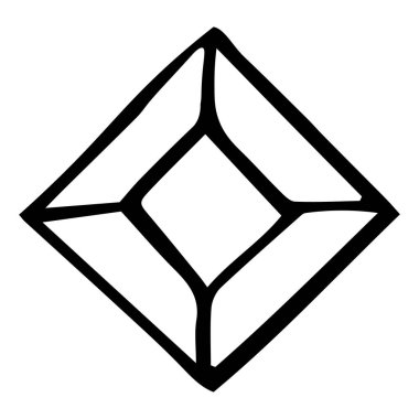 Çerçeve olarak kare. Çizim, el çizimi. Beyaz arka planda siyah anahat. Vektör Illustration