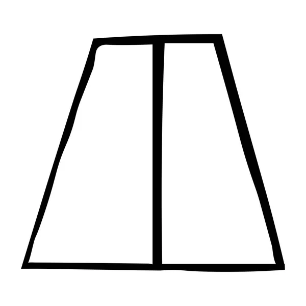 Trapezoide. Desenho, desenho à mão. Esboço preto sobre fundo branco. Ilustração vetorial — Vetor de Stock