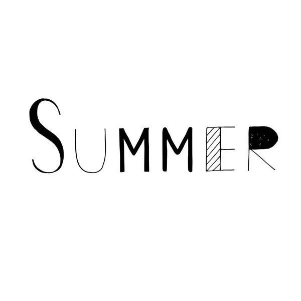 Pinselschrift Komposition des Sommers isoliert auf weißem Hintergrund. Vektorillustration — Stockvektor