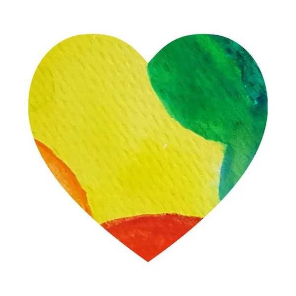Acquerello arcobaleno cuore mano disegnare illustrazione sfondo — Foto Stock