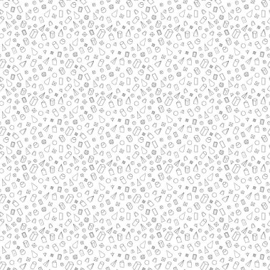 Beyaz üzerinde elle çizilmiş geometrik şekiller ile dikişsiz desen. Vektör illüstrasyon. Eps10