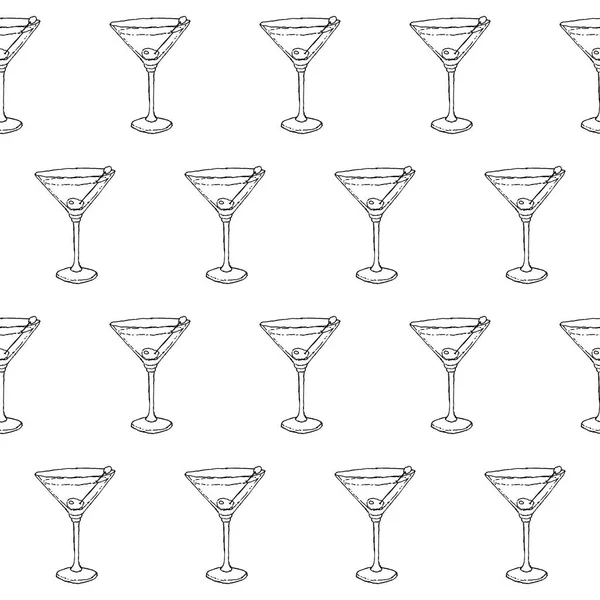 Сухой коктейль "Мартини". Стекло на белом изолированном фоне. Векторная иллюстрация . — стоковый вектор