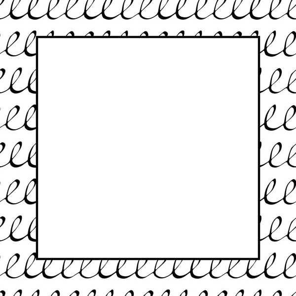 Frame van inkt pen lus tekeningen op wit. Vector illustratie. Eps10 — Stockvector