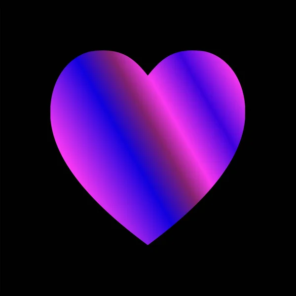 Gradient purple and pink heart on black background. Vector Illustration. EPS10 — Stock Vector