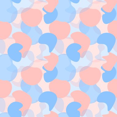 Pembe ve mavi soyut sıvı düz sıçramaları dikişsiz desen. Vektör illüstrasyon. Eps10